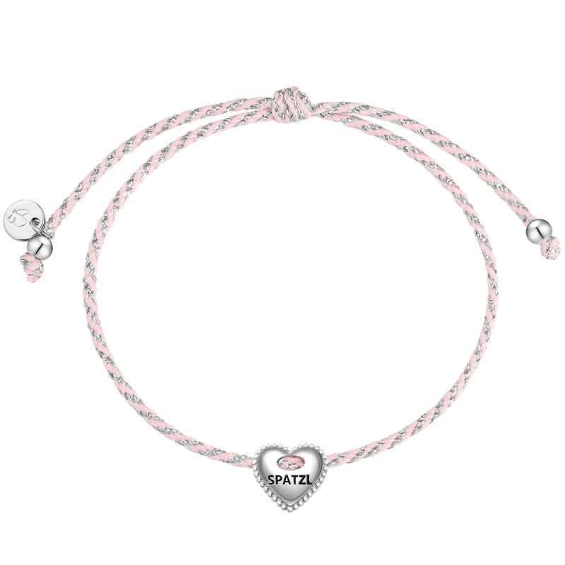 Textil-Armband rosa SPATZL silber