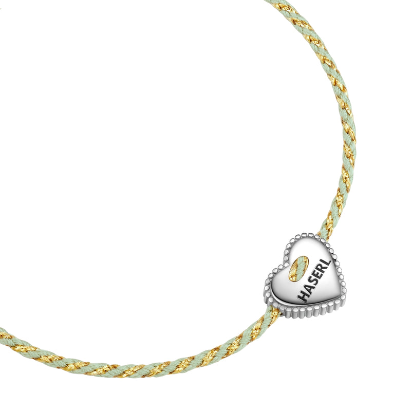 Textil-Armband salbei HASERL silber