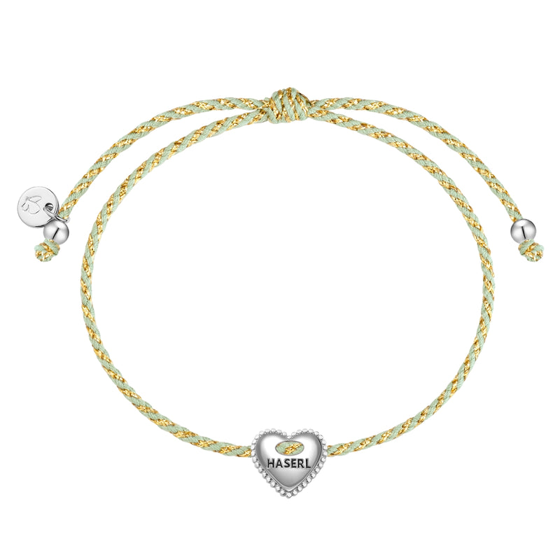 Textil-Armband salbei HASERL silber