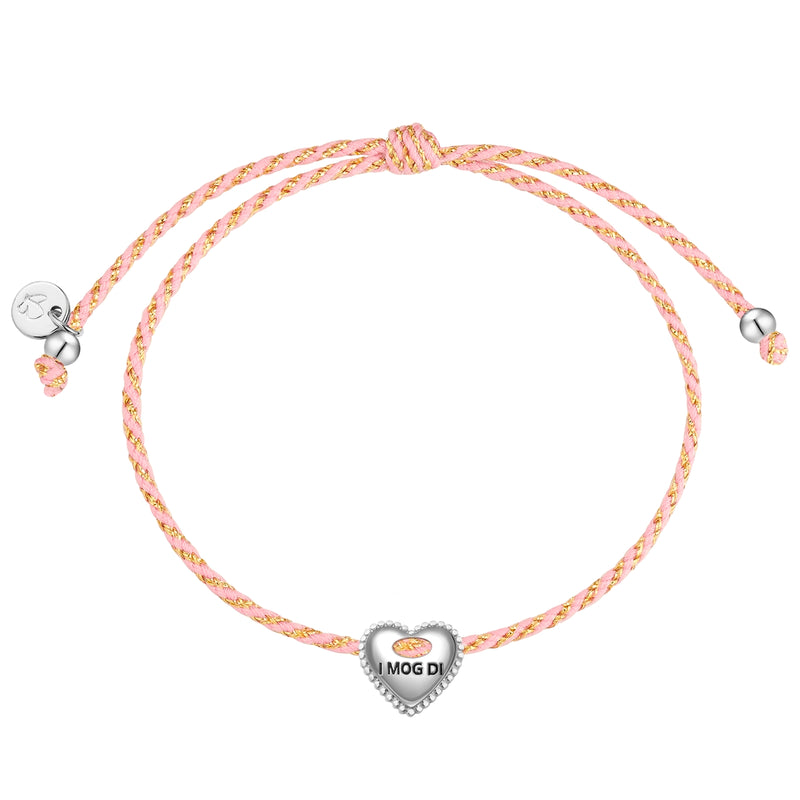 Textil-Armband pink I MOG DI silber