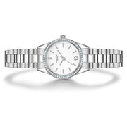 Damen Uhr Lehel weiß mit Edelstahl-Armband silber – Ansicht 2