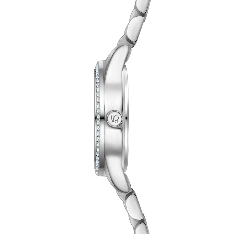 Damen Uhr Lehel weiß mit Edelstahl-Armband silber