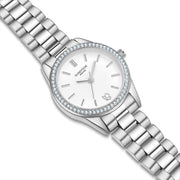 Damen Uhr Lehel weiß mit Edelstahl-Armband silber – Ansicht 5