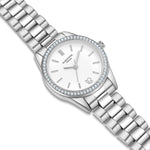 Damen Uhr Lehel weiß mit Edelstahl-Armband silber