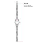 Damen Uhr Lehel weiß mit Edelstahl-Armband silber