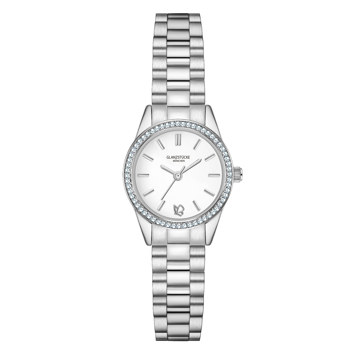 Damen Uhr Lehel weiß mit Edelstahl-Armband silber