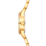 Damen Uhr Lehel weiß mit Edelstahl-Armband gold