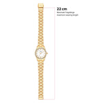 Damen Uhr Lehel weiß mit Edelstahl-Armband gold