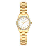 Damen Uhr Lehel weiß mit Edelstahl-Armband gold