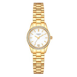 Damen Uhr Lehel weiß mit Edelstahl-Armband gold
