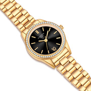 Damen Uhr Lehel schwarz mit Edelstahl-Armband gold – Ansicht 5