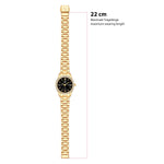 Damen Uhr Lehel schwarz mit Edelstahl-Armband gold