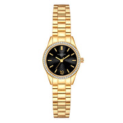 Damen Uhr Lehel schwarz mit Edelstahl-Armband gold