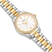 Damen Uhr Lehel weiß mit Edelstahl-Armband silber/gold