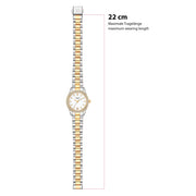 Damen Uhr Lehel weiß mit Edelstahl-Armband silber/gold