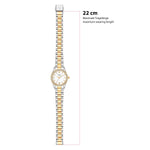 Damen Uhr Lehel weiß mit Edelstahl-Armband silber/gold
