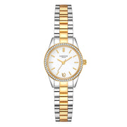 Damen Uhr Lehel weiß mit Edelstahl-Armband silber/gold