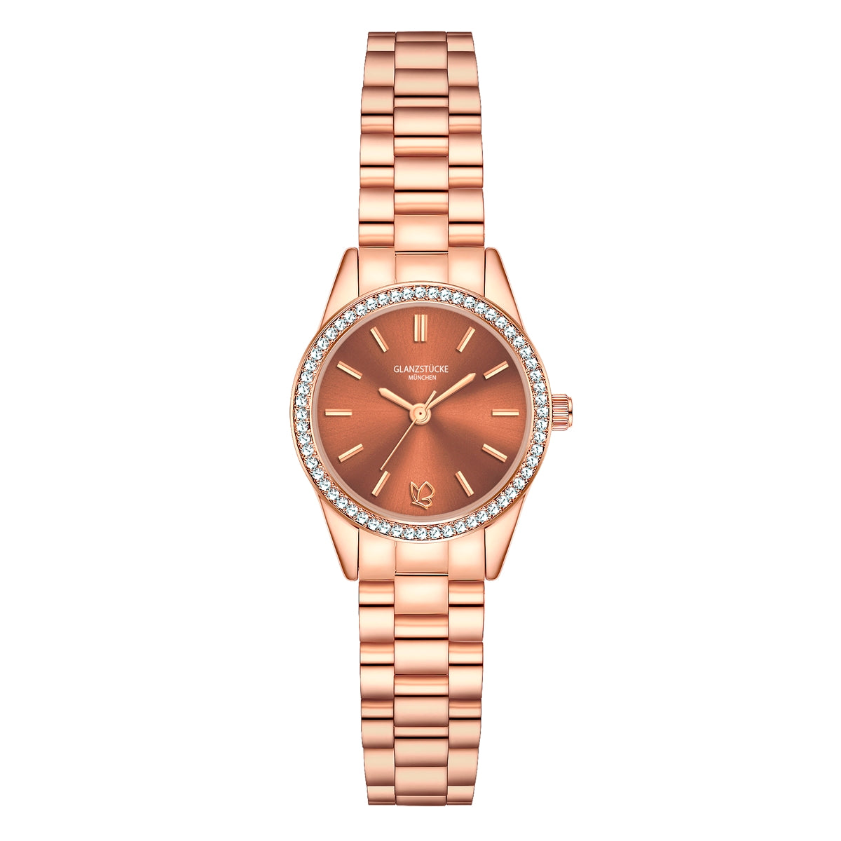 Damen Uhr Lehel weiß mit Edelstahl-Armband roségold