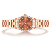 Damen Uhr Lehel weiß mit Edelstahl-Armband roségold