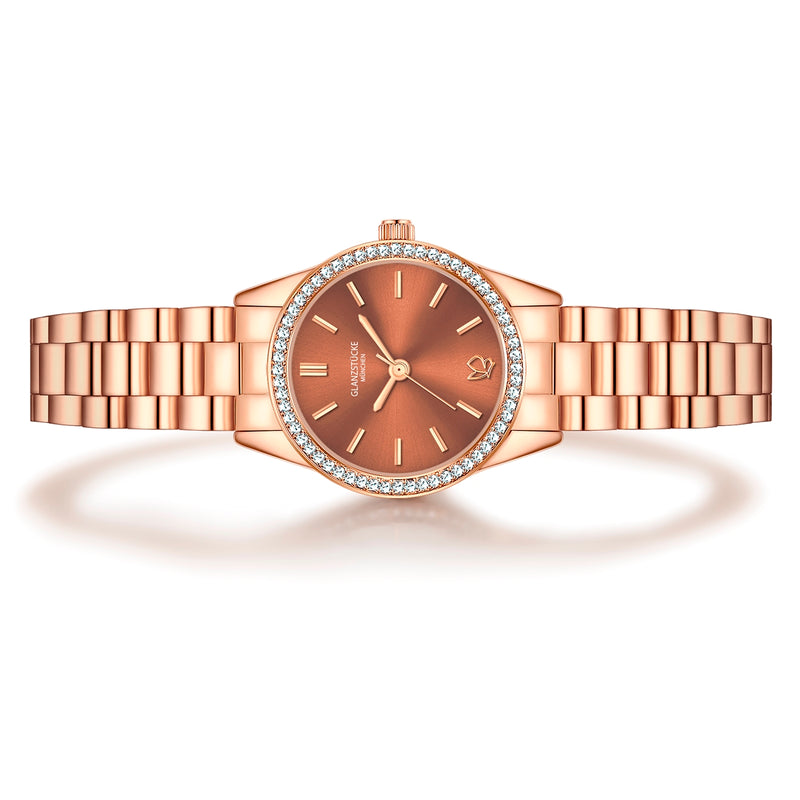 Damen Uhr Lehel weiß mit Edelstahl-Armband roségold