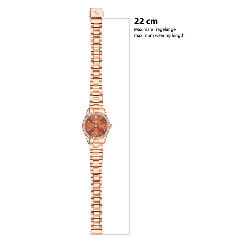 Damen Uhr Lehel weiß mit Edelstahl-Armband roségold