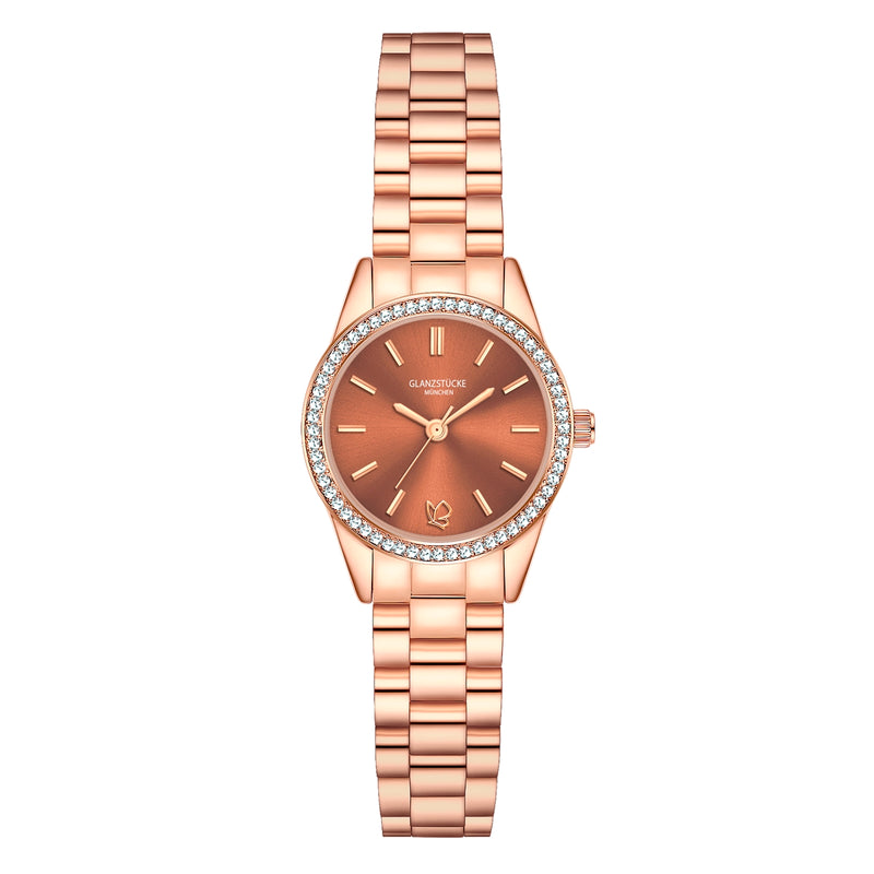 Damen Uhr Lehel weiß mit Edelstahl-Armband roségold