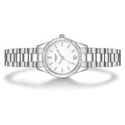 Damen Uhr Schwabing weiß mit Edelstahl-Armband silber