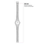 Damen Uhr Schwabing weiß mit Edelstahl-Armband silber