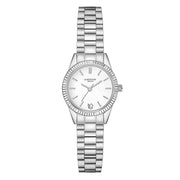 Damen Uhr Schwabing weiß mit Edelstahl-Armband silber