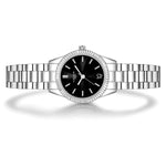 Damen Uhr Schwabing schwarz mit Edelstahl-Armband silber