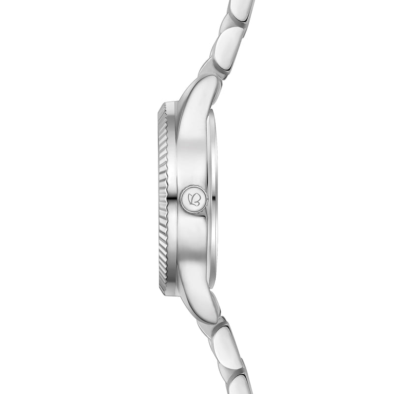 Damen Uhr Schwabing schwarz mit Edelstahl-Armband silber