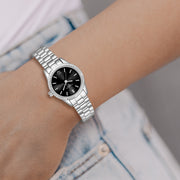 Damen Uhr Schwabing schwarz mit Edelstahl-Armband silber – Ansicht 7