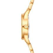 Damen Uhr Schwabing weiß mit Edelstahl-Armband gold