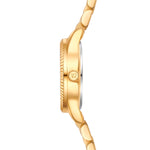 Damen Uhr Schwabing weiß mit Edelstahl-Armband gold