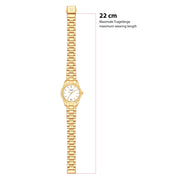 Damen Uhr Schwabing weiß mit Edelstahl-Armband gold