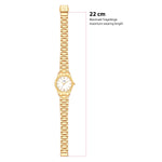 Damen Uhr Schwabing weiß mit Edelstahl-Armband gold