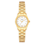 Damen Uhr Schwabing weiß mit Edelstahl-Armband gold