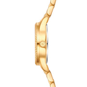 Damen Uhr Schwabing schwarz mit Edelstahl-Armband gold