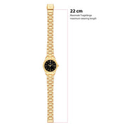 Damen Uhr Schwabing schwarz mit Edelstahl-Armband gold