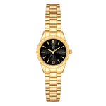 Damen Uhr Schwabing schwarz mit Edelstahl-Armband gold