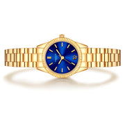 Damen Uhr Schwabing blau mit Edelstahl-Armband gold – Ansicht 2