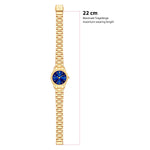 Damen Uhr Schwabing blau mit Edelstahl-Armband gold