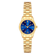 Damen Uhr Schwabing blau mit Edelstahl-Armband gold