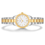 Damen Uhr Schwabing weiß mit Edelstahl-Armband silber/gold
