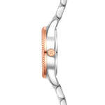 Damen Uhr Schwabing weiß mit Edelstahl-Armband silber/roségold