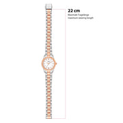 Damen Uhr Schwabing weiß mit Edelstahl-Armband silber/roségold