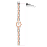 Damen Uhr Schwabing weiß mit Edelstahl-Armband silber/roségold