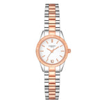 Damen Uhr Schwabing weiß mit Edelstahl-Armband silber/roségold