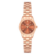 Damen Uhr Schwabing braun mit Edelstahl-Armband roségold