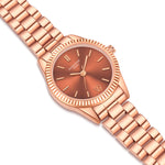 Damen Uhr Schwabing braun mit Edelstahl-Armband roségold